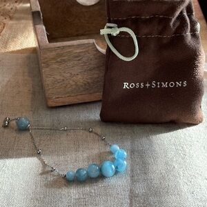 Aquamarine Bead Bracelet